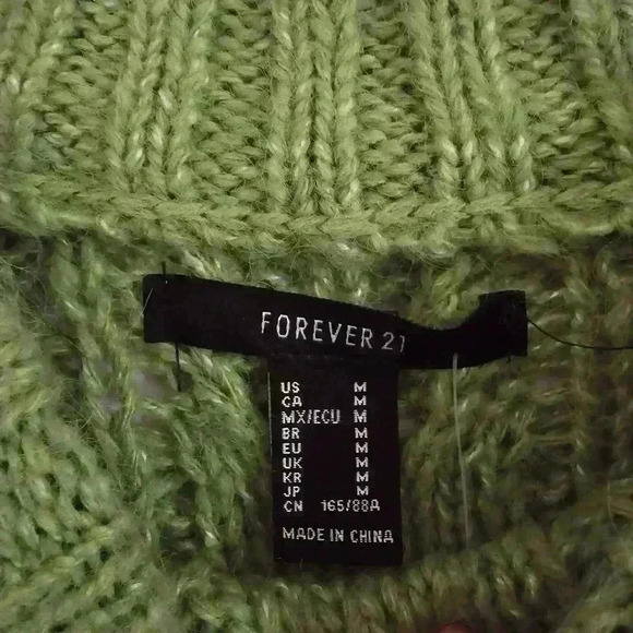 Forever 21  green cropped top size  medium - Picture 3 of 5